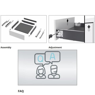 Hettich AvanTech You Kasa Ön Panel Bağlantısı 101 mm Vidalı Montaj (9255835) - 3