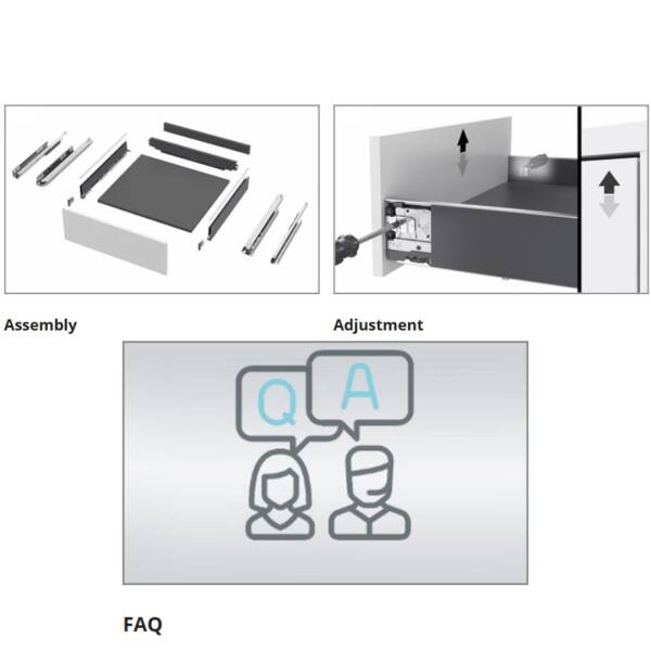 Hettich AvanTech You Kasa Ön Panel Bağlantısı 101 mm Vidalı Montaj (9255835) - 3
