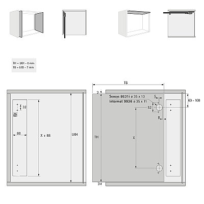 Hettich Döner sürgü kapak sistemi KA 5740 / 400 mm (41373) - 4
