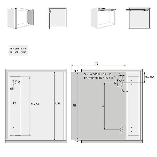 Hettich Döner sürgü kapak sistemi KA 5740 / 400 mm (41373) - 4