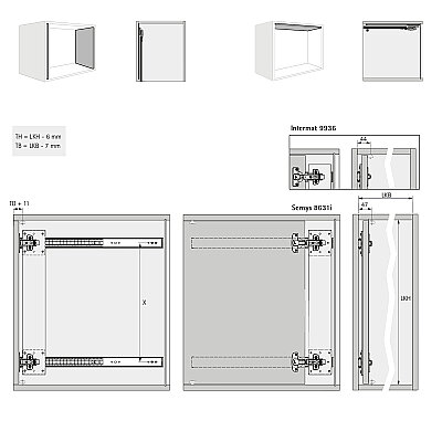 Hettich Döner sürgü kapak sistemi KA 5740 / 400 mm (41373) - 5