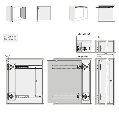 Hettich Döner sürgü kapak sistemi KA 5740 / 400 mm (41373) - 6