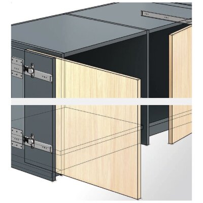 Hettich Döner Sürgü Kapak Sistemi KA 5740 / 600 mm (41377) - 2
