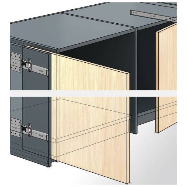 Hettich Döner Sürgü Kapak Sistemi KA 5740 / 600 mm (41377) - 2