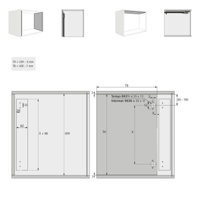 Hettich Döner Sürgü Kapak Sistemi KA 5740 / 600 mm (41377) - 3