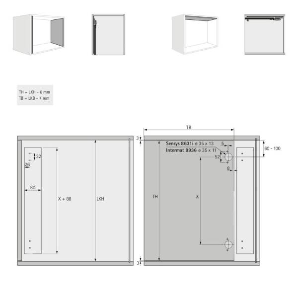 Hettich Döner Sürgü Kapak Sistemi KA 5740 / 600 mm (41377) - 3