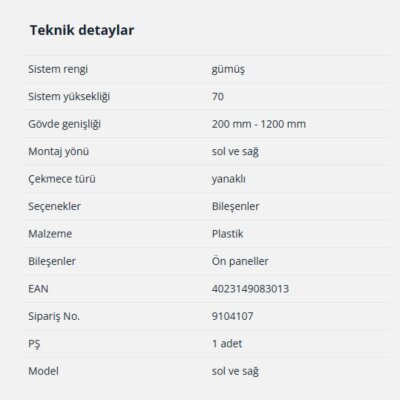 Hettich InnoTech Atira Alüminyum Ön Panel Köşe Birleştirici Gri (9104107) - 2