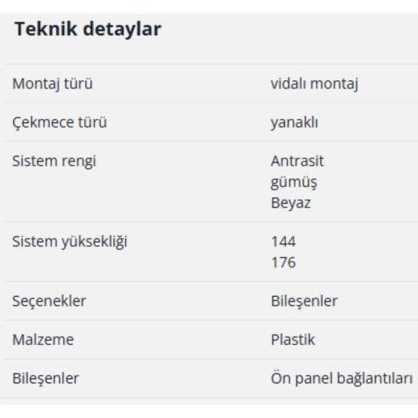 Hettich InnoTech Atira Bordür Bağlantı Dübeli Vidalı (9002503) - 2