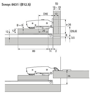Hettich Döner sürgü kapak sistemi KA 5740 / 700 mm (41379) - 3
