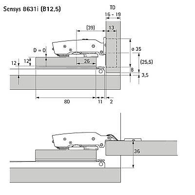 Hettich Döner sürgü kapak sistemi KA 5740 / 700 mm (41379) - 3