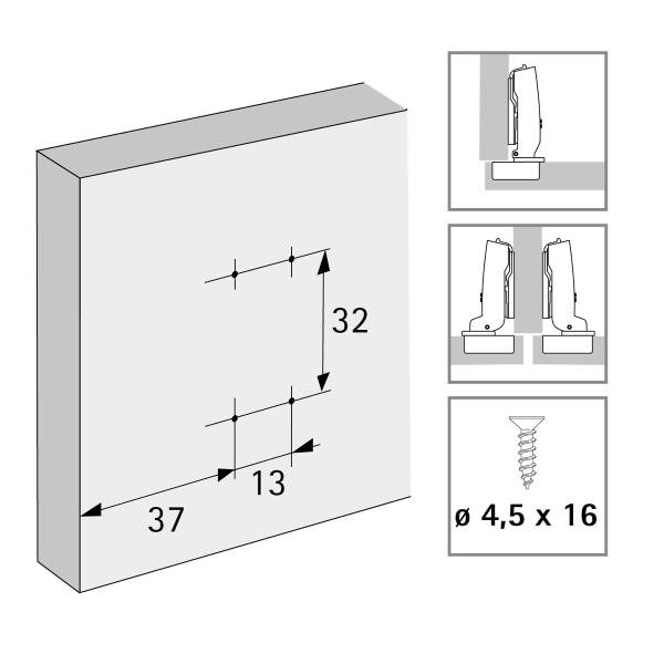 Hettich Novisys 4 Delikli Taban 3 mm (9313891) - 2