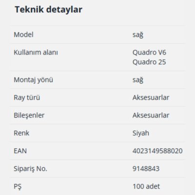 Hettich Quadro Sağ Mandal (9148843) - 2