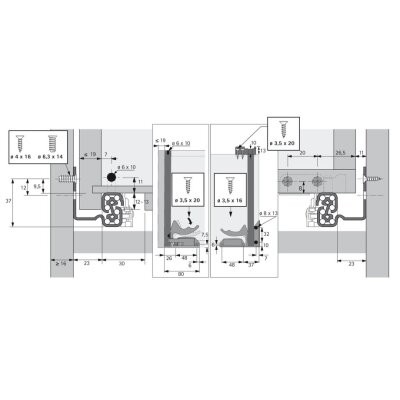 Hettich Quadro Tam Açılım Frenli Ray 30 cm Sağ (9225674) - 3