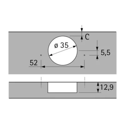 Hettich Sensys Frenli Düz Menteşe 110 Derece, 110° Frenli Menteşe (9071205) - 2