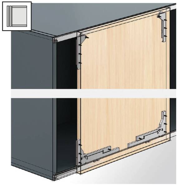 Hettich SlideLine M Frenli Kapaklar için Mekanizma Seti (9156338) - 2