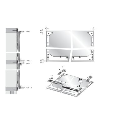 Hettich SlideLine M Frenli Kapaklar için Mekanizma Seti (9156338) - 4