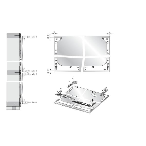 Hettich SlideLine M Frenli Kapaklar için Mekanizma Seti (9156338) - 4