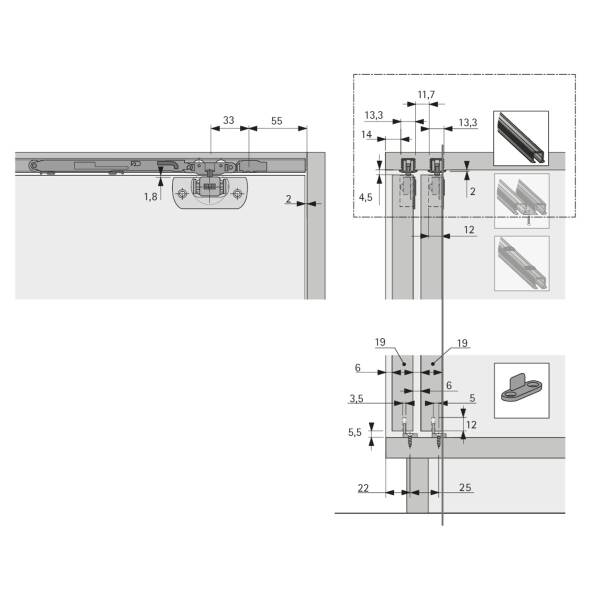 Hettich SysLine S Silent System Kapatma Frenli Set (9134311) - 3
