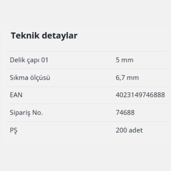 Hettich Vidalanır Dübel Galvanizli Çelik (74688) - 2