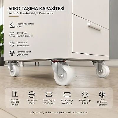 Hts Döner Tablalı Tekerlek 80mm (120-02-80-33) - Hts (1)