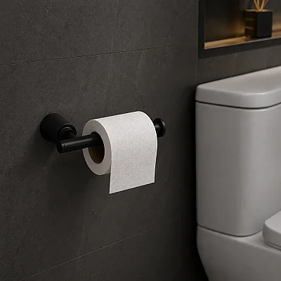 System Banyo Icon Tuvalet Kağıtlığı Siyah Renk 32x79x159 mm (BA1038 002 AL6) - 1