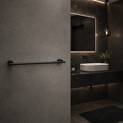 System Banyo Icon Uzun Havluluk Siyah (BA1038 004 AL6) - 1
