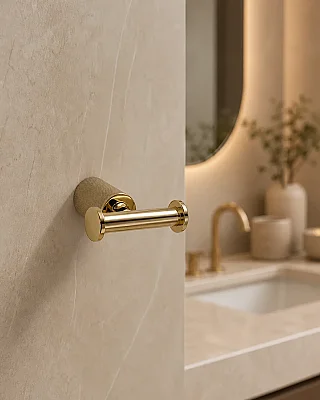 System Banyo Icona İkili Askılık Gold Renk 32x8x84 mm (BA1037 012 GL) - 1