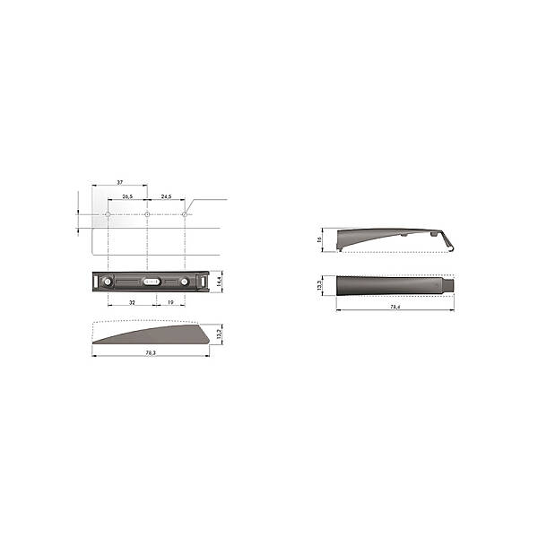Italiana Ferramenta K-Push Tech 37mm Gri Adaptör Taban ve Kapak Takımı (57025040IJTK) - 3