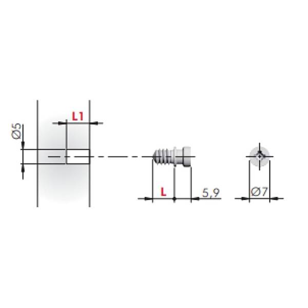 Italiana Ferramenta Trik 12 Raf Tutucu 5,9*13,4 mm (12504020ZN) - 2