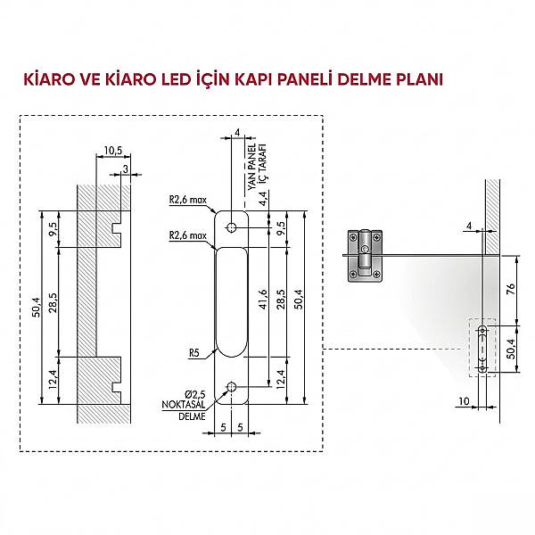 Italiana Ferramenta Kiaro Ayarlı Düşer Kapak Mekanizması 600mm Halatlı (46006000YA) - 5