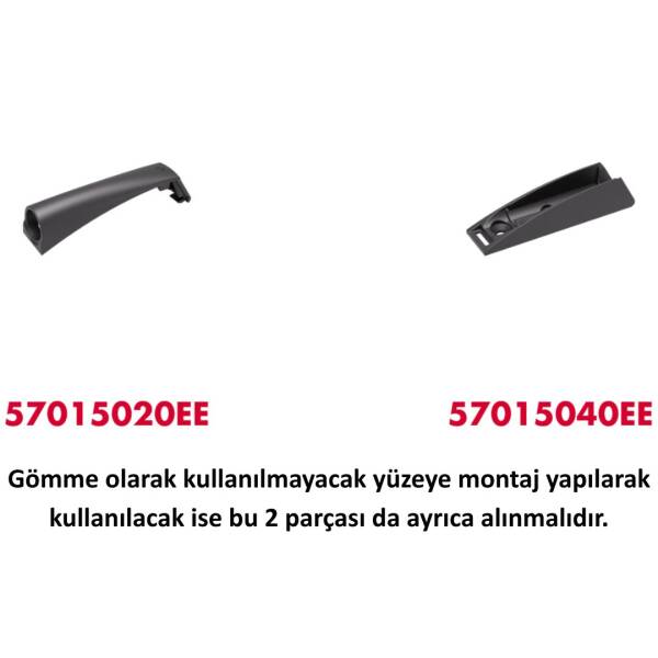 Italiana Ferramenta Kpush TECH 20mm Gömme Silikon Uçlu Bas-Aç İtici Antrasit (57004040EE) - 3