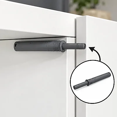 Italiana Ferramenta K-Push Tech Gömme Mıknatıslı Bas-Aç İtici Antrasit 37mm (57008020EE) - 1