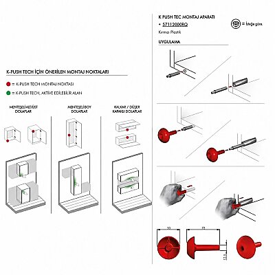 Italiana Ferramenta K-Push Tech Montaj Aparatı Kırmızı (57112000RO) - Italiana Ferramenta (1)