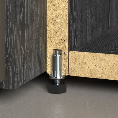 Italiana Ferramenta Pingo Kendinden Dübelli Ayarlanabilir Siyah Ayak (30501010EA) - Italiana Ferramenta (1)