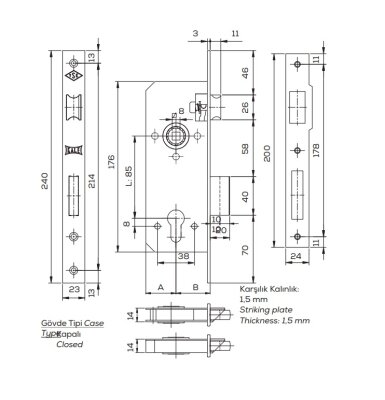 Kale 152 R 40mm Rulmanlı Silindirli Kilit Nikel Oval (781O) - 2