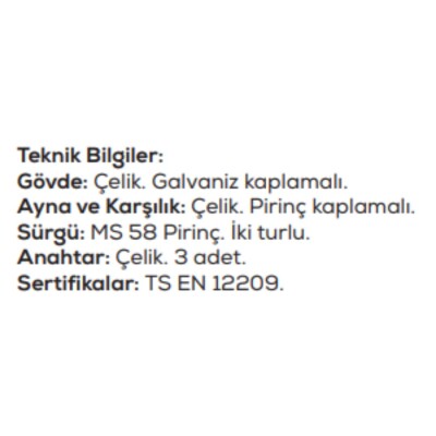 Kale 157-F Emniyet Kilidi Krom 2 Tur 3 Anahtarlı (727K) - 3