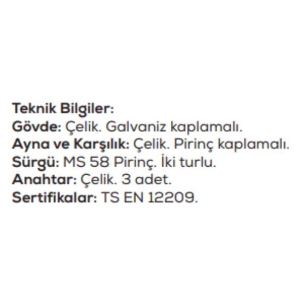 Kale 157-F Emniyet Kilidi Krom 2 Tur 3 Anahtarlı (727K) - 3