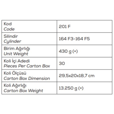 Kale 201/F Fiam Barelli Sürme Kapı Kilidi (860) - 2