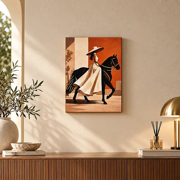 Kanvas Kadın Kovboy Tablo 30x40 cm (KANVAS10) - 1