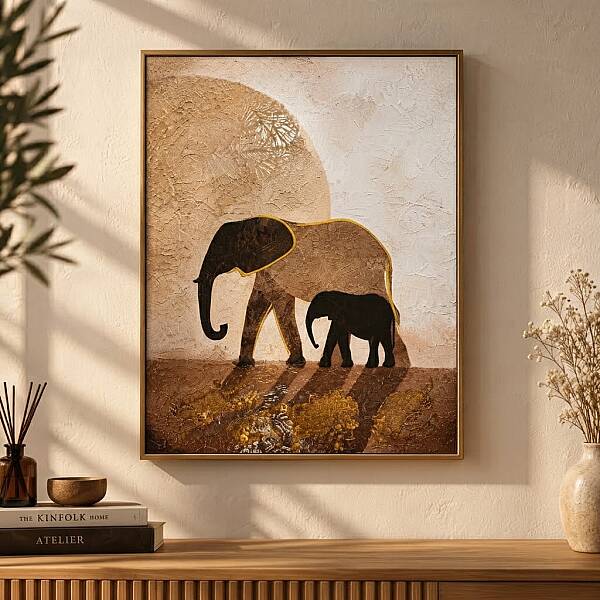 Kanvas Fil Figürlü Tablo 30x40 cm (KANVAS5) - 1