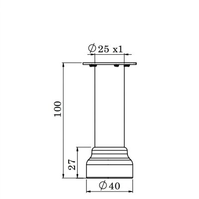 Kapsan 25lik Mat Baza Ayağı Siyah (KBA-2524-0100-B13) - Kapsan (1)