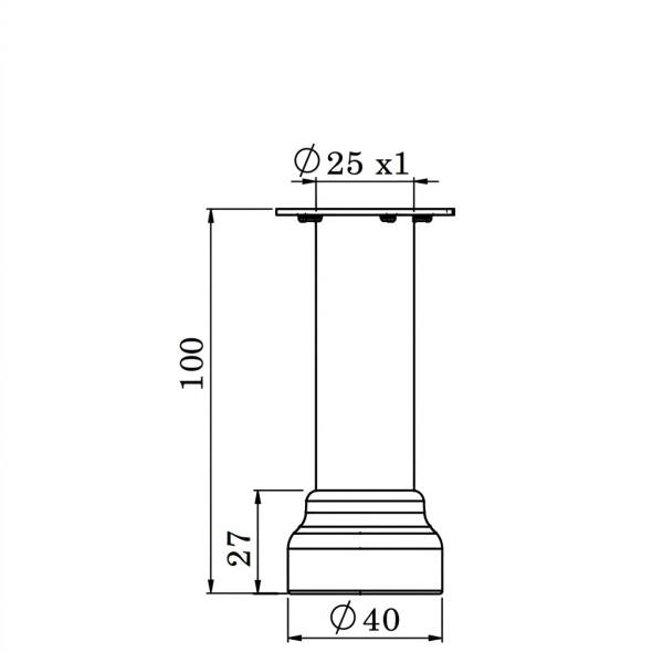 Kapsan 25lik Mat Baza Ayağı Siyah (KBA-2524-0100-B13) - 2