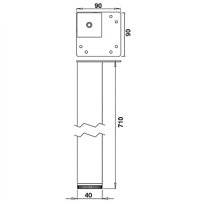 Kapsan Ayak 40*40mm (KMA-5004-0710-A04) - Kapsan (1)