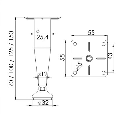 Kapsan Çizme Nikel Konik Ayak 150mm (KBA-0233-0150-A04) - Kapsan (1)
