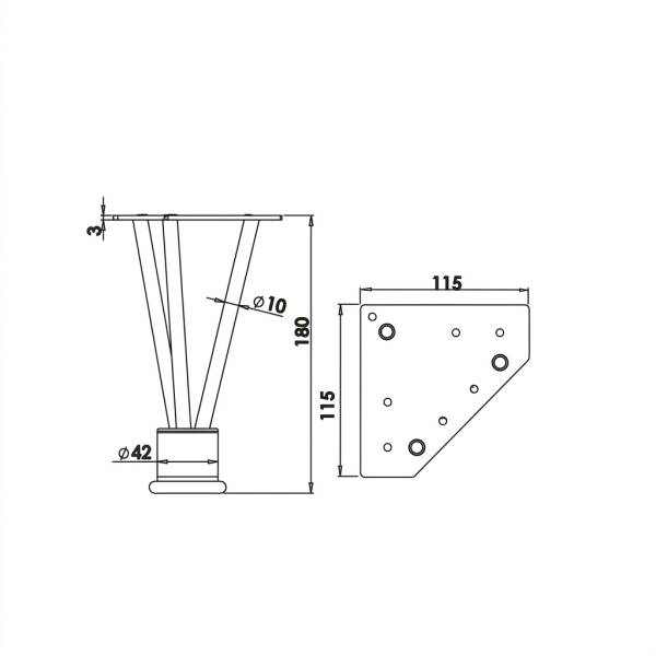 Kapsan Gold Koltuk Ayağı (KAX-8006-0180-C25) - 2