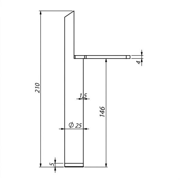 Kapsan Koltuk Ayağı Mat Altın (KAX-7018-0150-C35) - 2