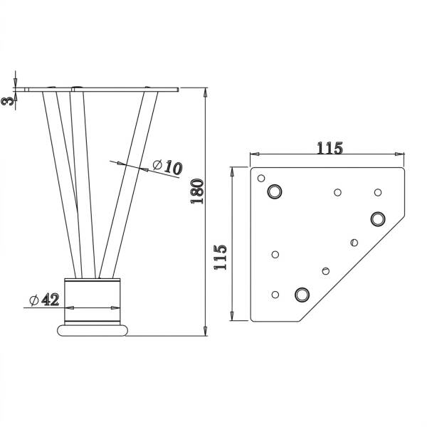 Kapsan Koltuk Ayağı Siyah (KAX-8006-0180-B13) - 2