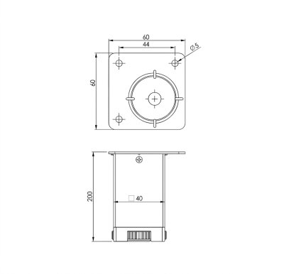 Kapsan Mat Krom Ayak 40*40mm (KBA-4005-0100-B01) - Kapsan (1)
