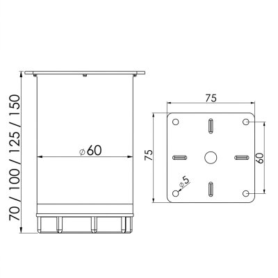 Kapsan Baza Ayağı Mat Krom (KBA-0213-0100-C22) - Kapsan (1)