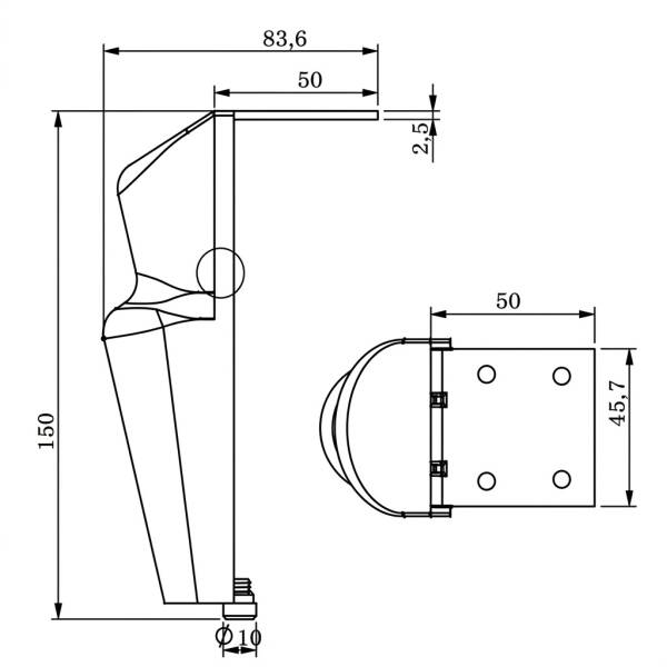 Kapsan Metal Karkaslı Mat Gold Ayak (KBA-9010-0150-C35) - 2